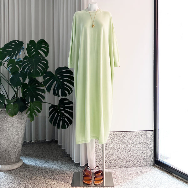 Spook Cotton-Cashmere Dress in Lime
