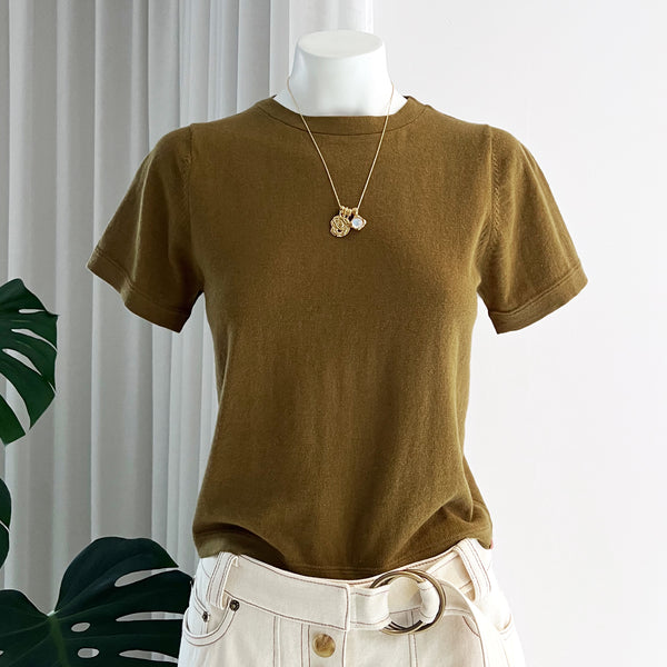 Tina Cotton-Cashmere Top in Camo