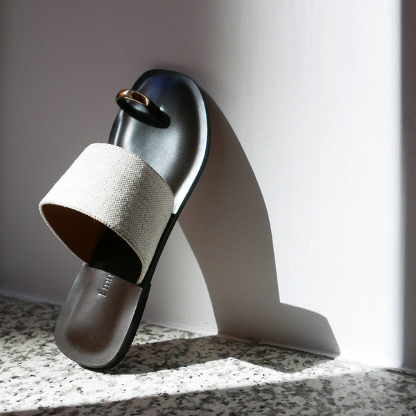 Agnes Sandal in Natural Canvas