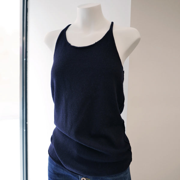Invisible Cashmere Tank Top in Navy