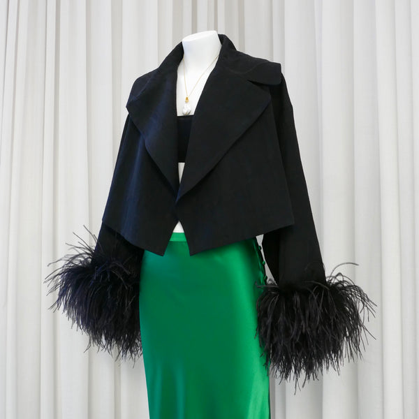 Spiff Jacket in Moire Jacquard Black
