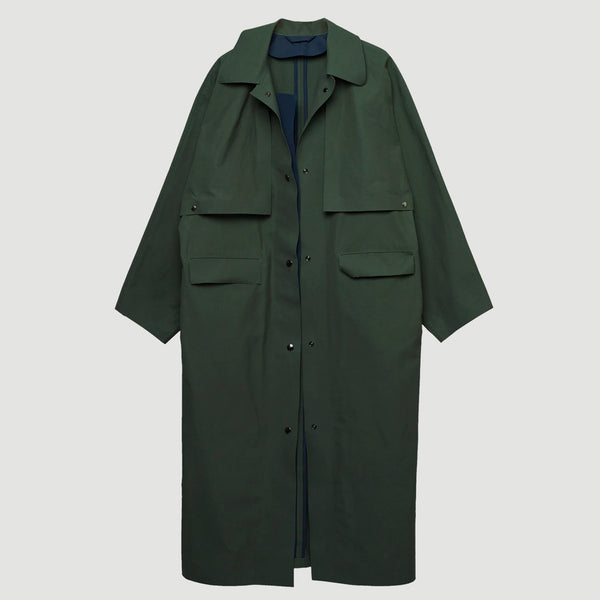 Wax Cape Reversible Long in Dried Olive