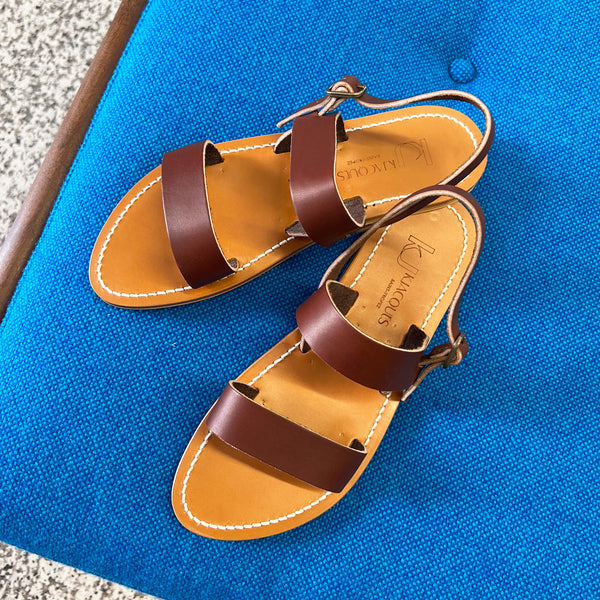 Barigoule Sandals in Brown Leather