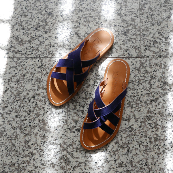 Seraya Suede Sandals in Navy