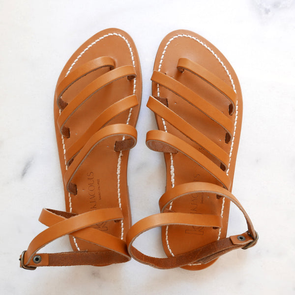 Segala Leather Sandals in Natural Tan