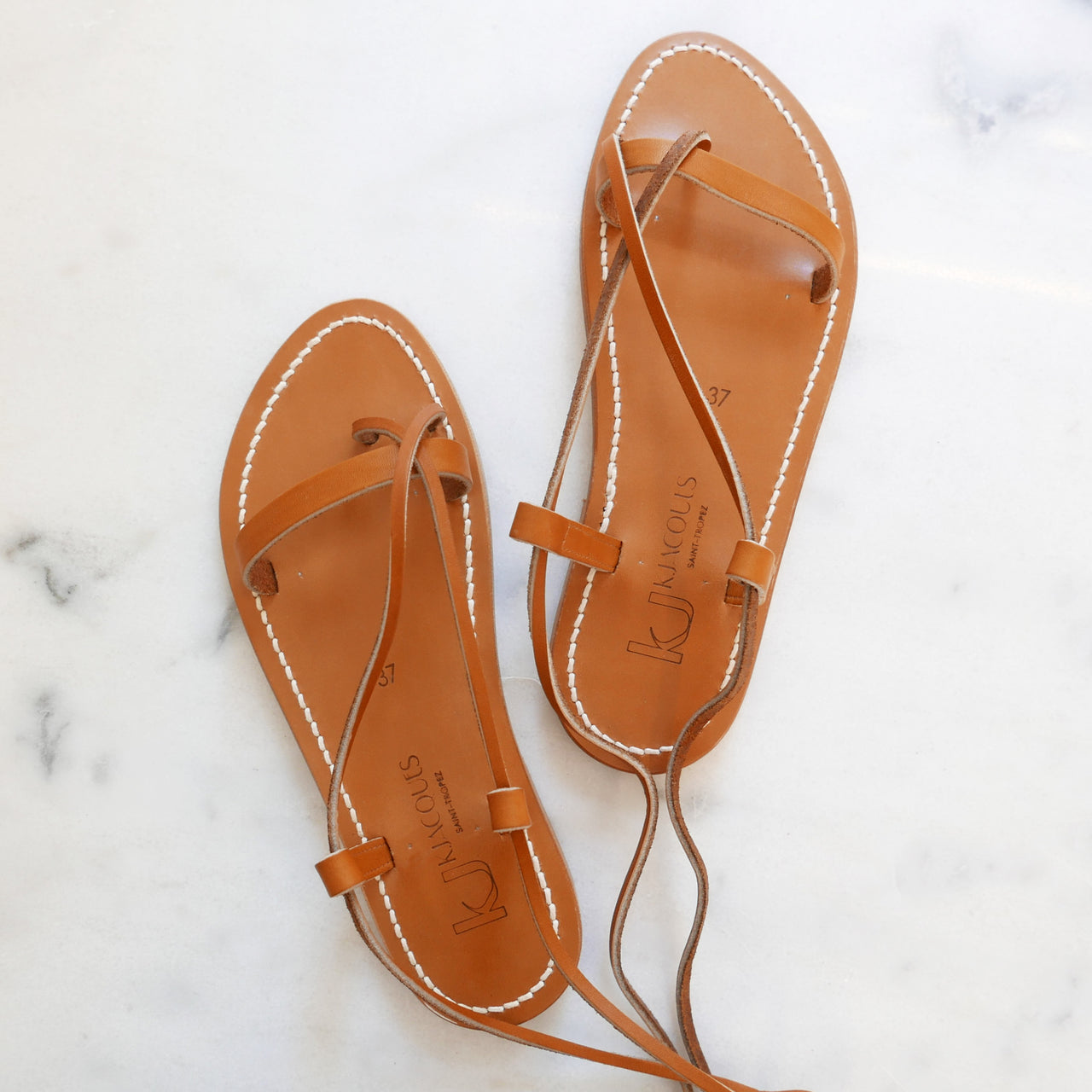 Tiresias Leather Sandals in Natural Tan