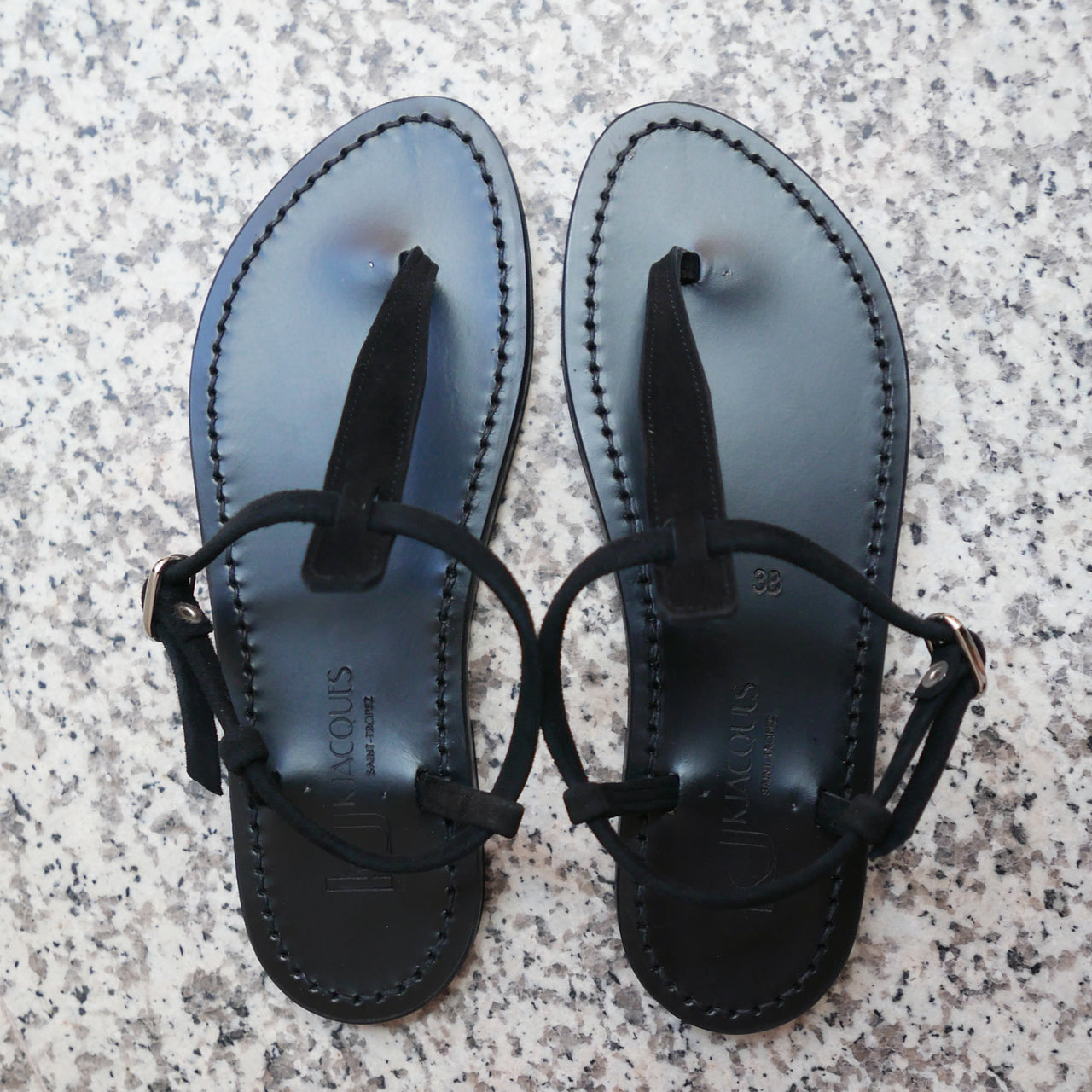 Picon Suede Sandals in Black