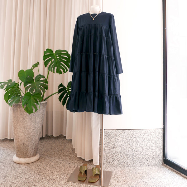 Essaouira Tiered Dress in Navy