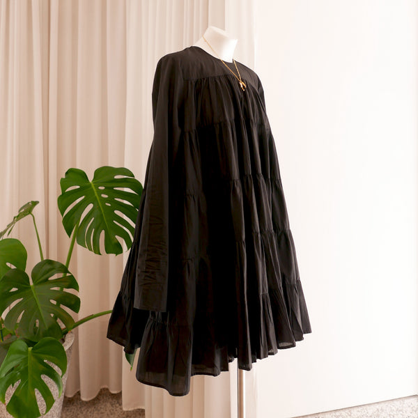 Soliman Tiered Dress in Black