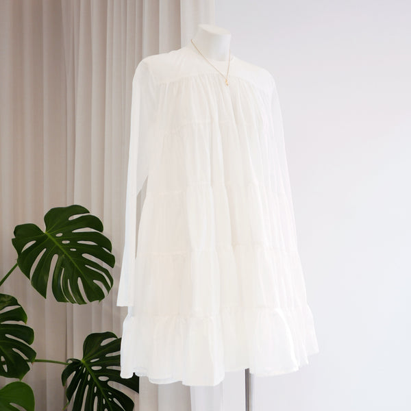 Soliman Tiered Dress in White