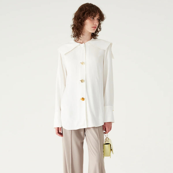 Eden Shirt in Viscose Twill Off-White