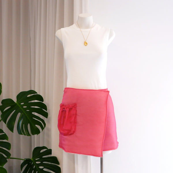 Jamila Skirt in Silk Chiffon Pink