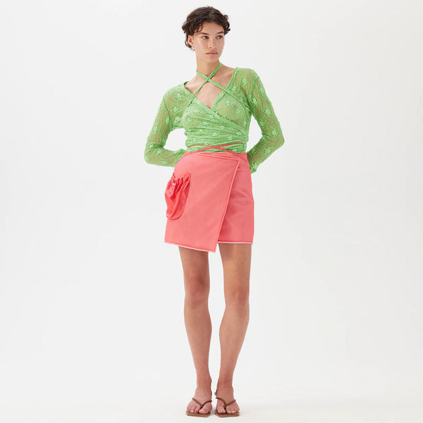Jamila Skirt in Silk Chiffon Pink