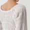 Effi Top in Cotton Striped Jacquard White