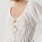 Effi Top in Cotton Striped Jacquard White