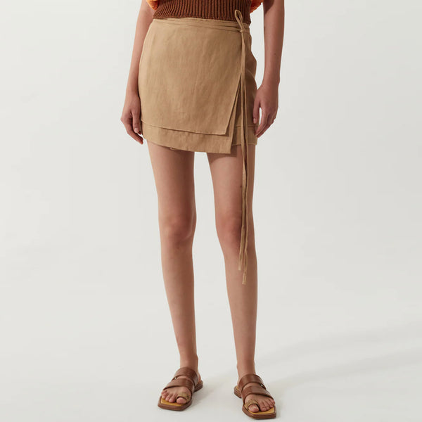Freja Skirt in Linen Beige