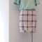 Cecilie Linen Skirt Purple Checks
