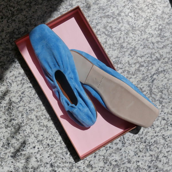 Tommi Ballerina Pump in Suede Blue