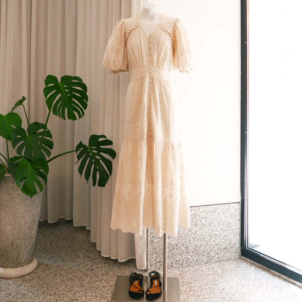 Everleigh Eyelet Dress in Ecru