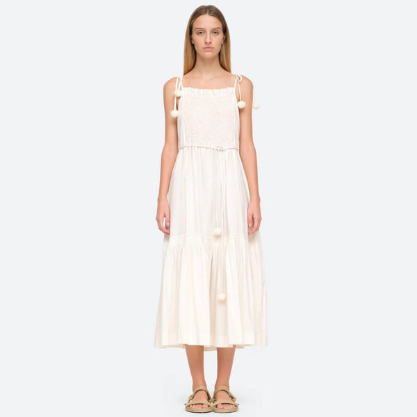 Willa Smocking Dress in White