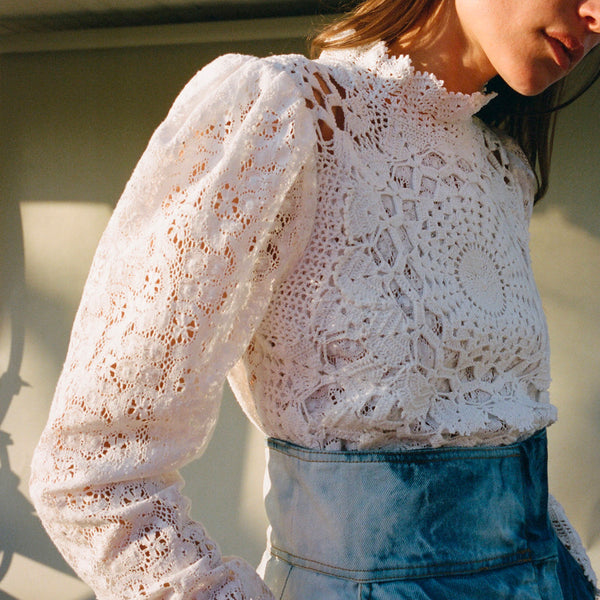 Venice Crochet Top in Cream