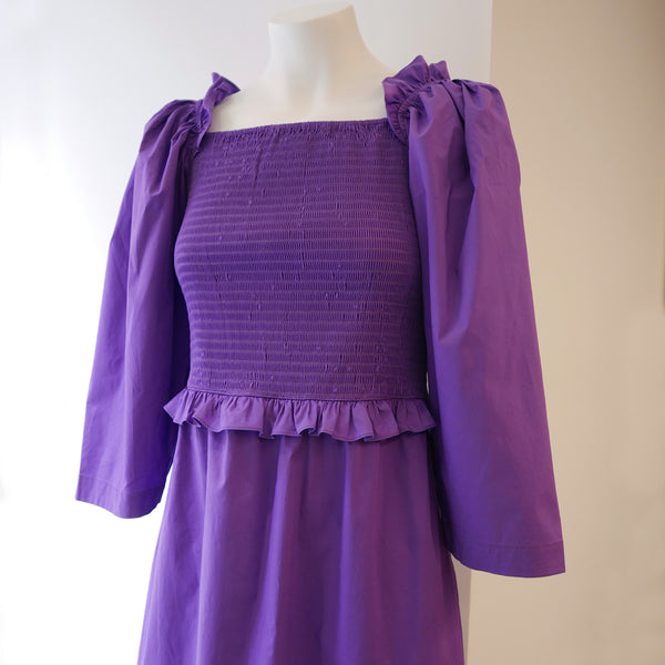 Tabitha Smocked Dress in Grape