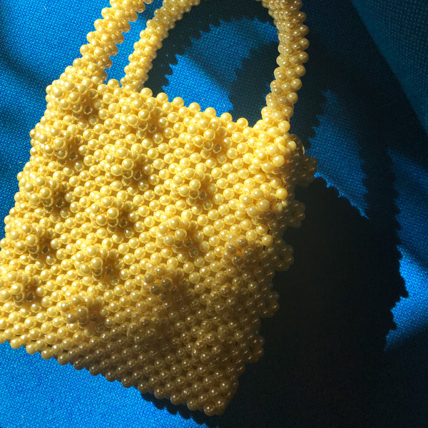 Antonia Beaded Bag in Banana