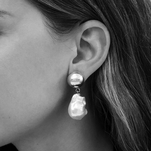 Silver Pearl Francis Earrings Silver