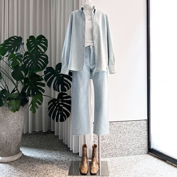 Ruthe Selvedge Denim Trousers in Ice Blue