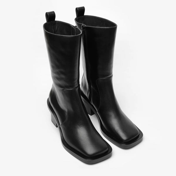 Minna Boots in Black Calf Leather