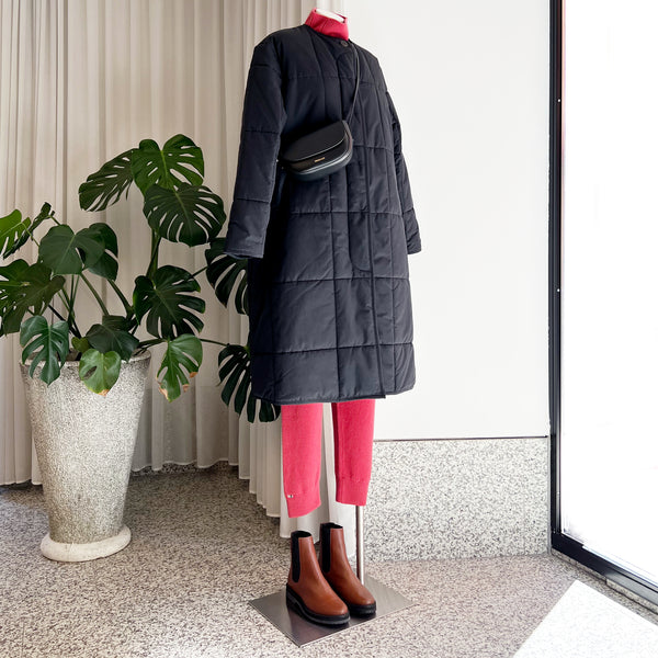 Pieper Long Padded Coat in Dark Navy