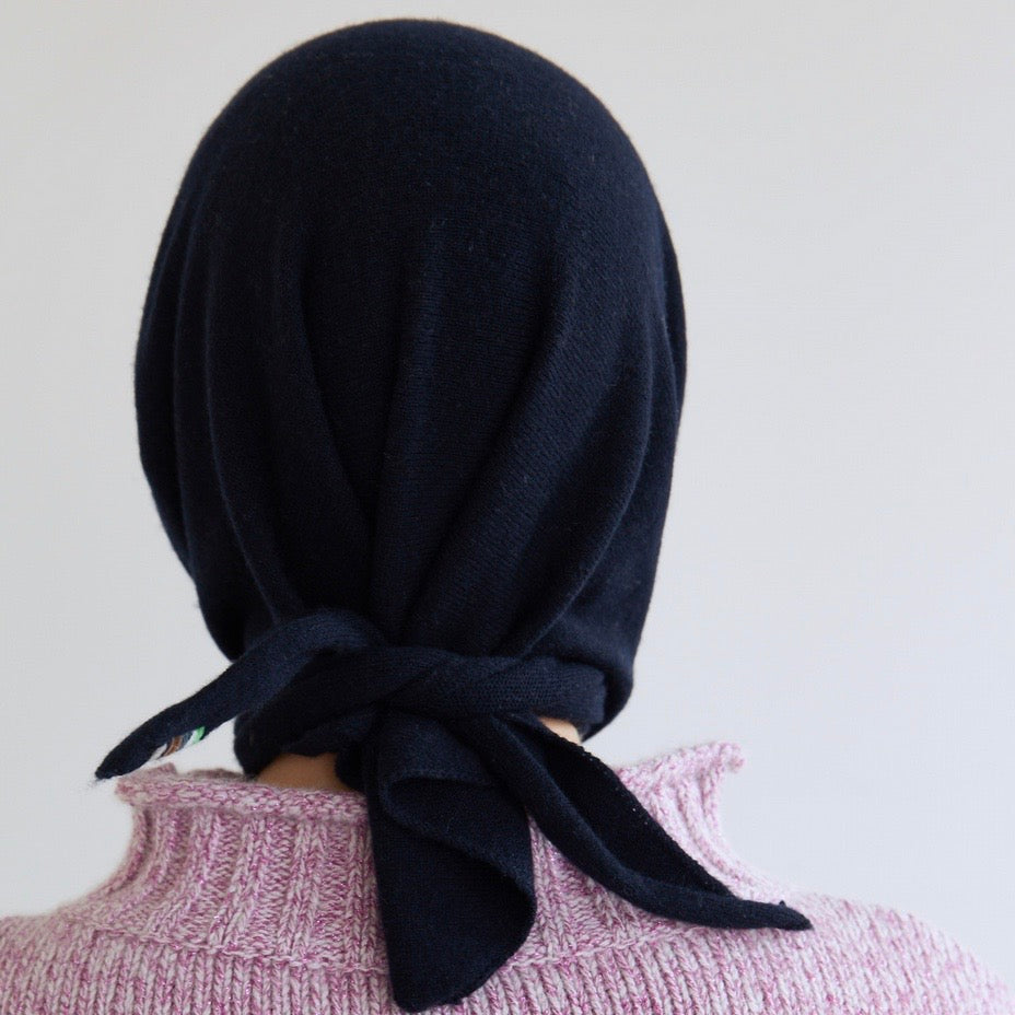 Cashmere Bandana in Navy – Misia - Main Image