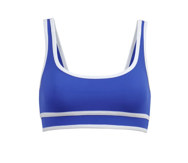 Ege Bikini Top in Ultramarine & Avorio