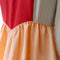 Empire Dress Mint, Peach & Red Linen