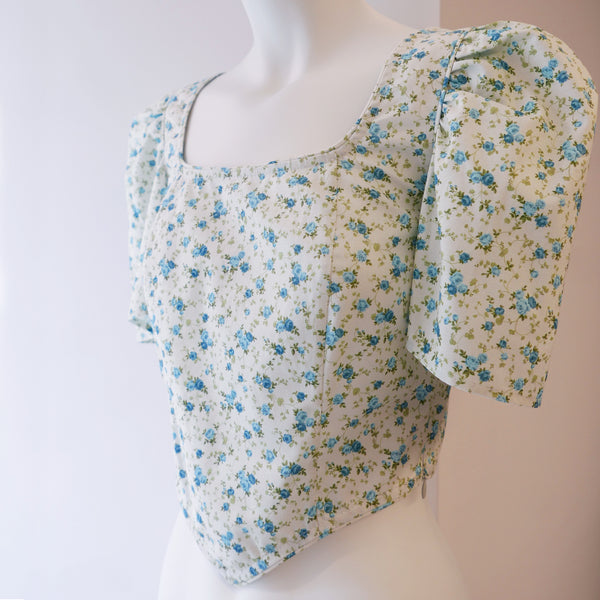 Dirndl Crop Top in Mint Floral