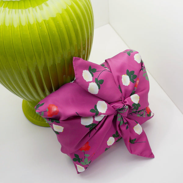 Belinda Pouch Satin Floral Fuschia